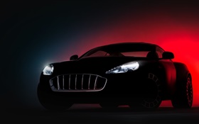 Salón del Automóvil de Ginebra, súper negro, fondo rojo HD fondos de pantalla