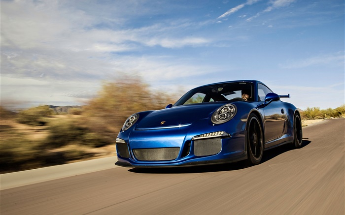 Porsche 911 GT3 velocidad azul superdeportivo Fondos de pantalla, imagen