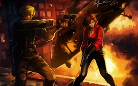 Resident Evil 6, juego de cuadros del arte HD fondos de pantalla