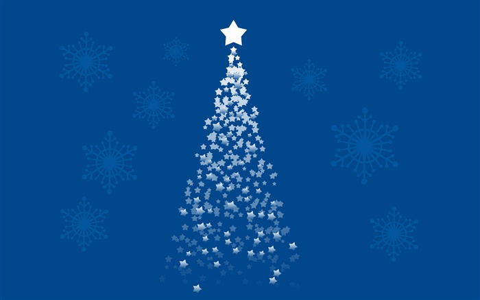 árbol de navidad de las estrellas, fondo azul, cuadros del arte Fondos de pantalla, imagen