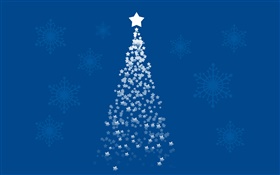 árbol de navidad de las estrellas, fondo azul, cuadros del arte HD fondos de pantalla