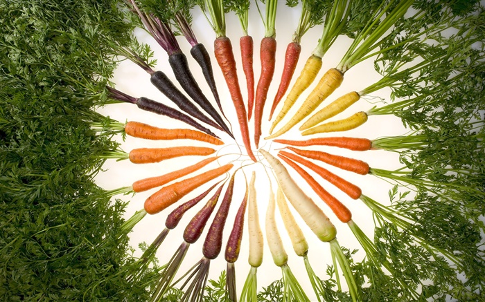 Verduras, zanahoria, diferentes colores, círculo Fondos de pantalla, imagen