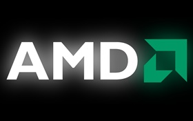logotipo de AMD, fondo negro