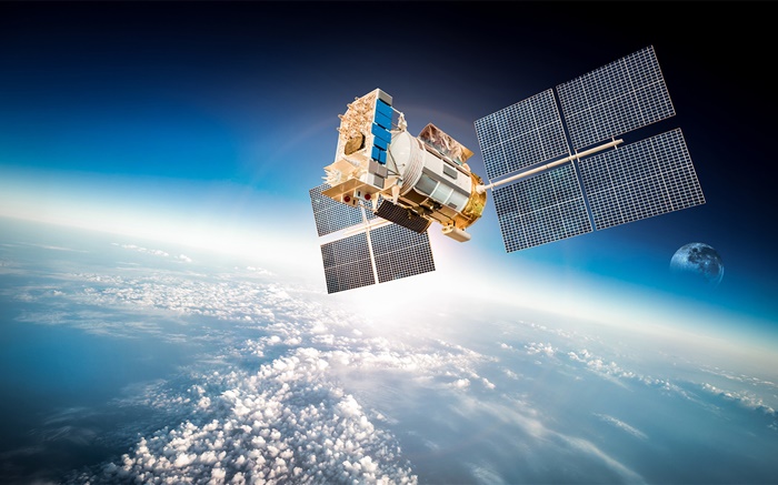 satélite artificial, la órbita de la tierra del planeta, espacio Fondos de pantalla, imagen
