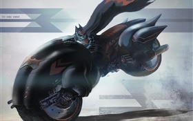 Batman paseo en moto, la velocidad, el dibujo del arte HD fondos de pantalla