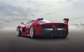 Ferrari FXX K supercar rojo de visión trasera HD fondos de pantalla