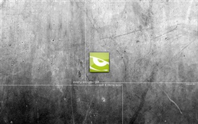 logotipo verde, fondo gris, diseño creativo HD fondos de pantalla