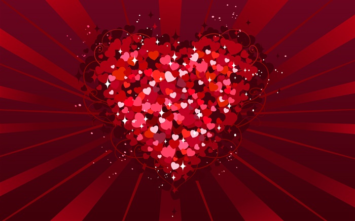 Feliz Día de San Valentín, corazones del amor, vector Fondos de pantalla, imagen