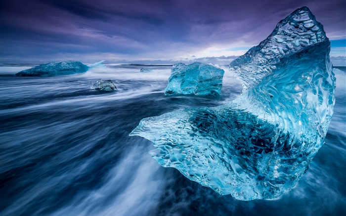 Islandia, iceberg, mar, hielo Fondos de pantalla, imagen