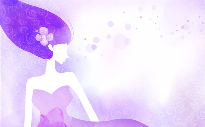 Púrpura y azul, vector de la muchacha, diseño Fondos de pantalla, imagen