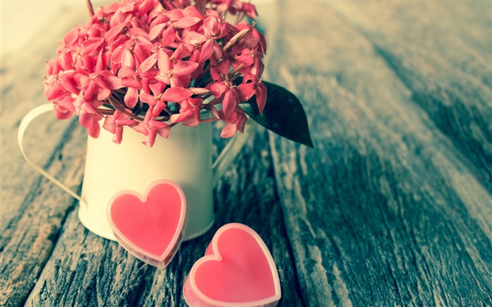 Flores rojas, ramo, dulces, corazones del amor, del día de tarjetas Fondos de pantalla, imagen