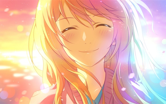Muchacha de la sonrisa del anime bajo el sol Fondos de pantalla, imagen