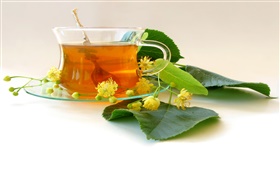 Té, bebidas, hojas, flores
