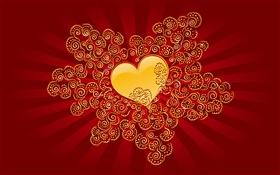 , Corazón del amor, estilo de color rojo Día de San Valentín HD fondos de pantalla
