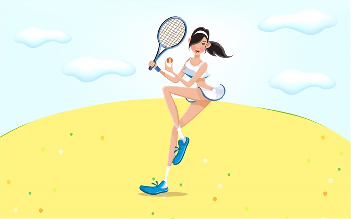 vector chica jugar al tenis Fondos de pantalla, imagen