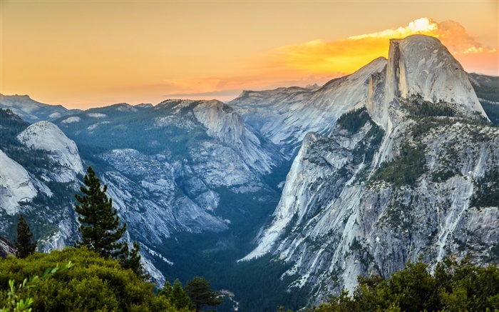 Parque Nacional de Yosemite, montañas, nubes, América Fondos de pantalla, imagen