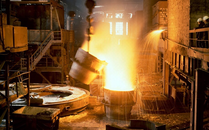 la fábrica de fundición, el metal fundido Fondos de pantalla, imagen