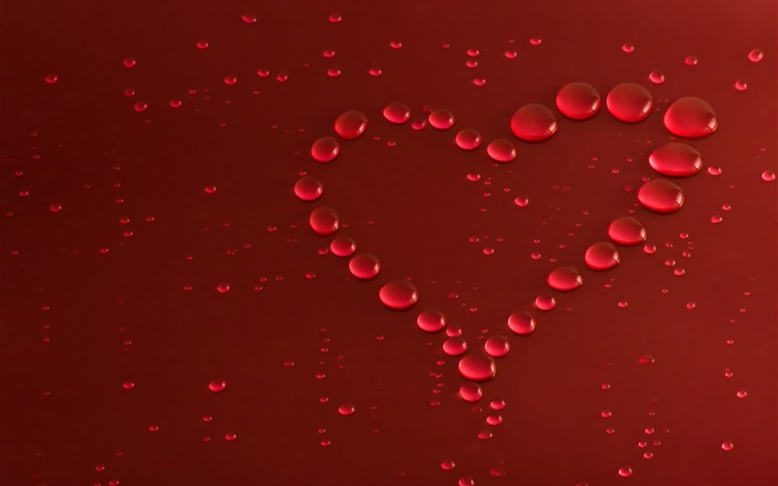 Amor del corazón, las gotas de agua Fondos de pantalla, imagen