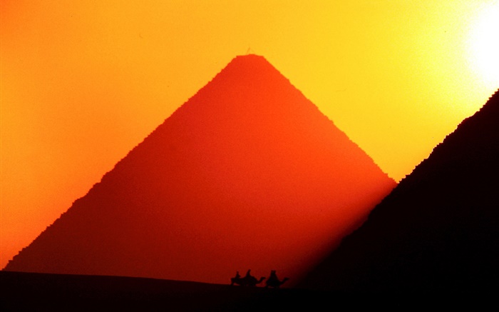 Egipto, Giza, pirámides, la puesta del sol Fondos de pantalla, imagen