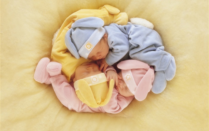 Tres bebés lindos que duermen Fondos de pantalla, imagen