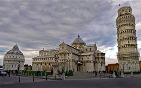 Catedral, torre inclinada de Pisa, Italia, ciudad HD fondos de pantalla