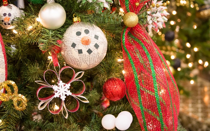 Árbol de Navidad, decoración, juguetes, bolas Fondos de pantalla, imagen