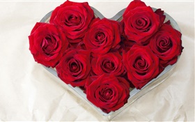 Corazón del amor, rosas rojas del ramo HD fondos de pantalla