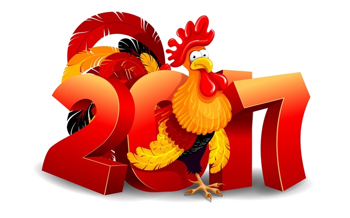 Año Nuevo 2017, gallo Fondos de pantalla, imagen