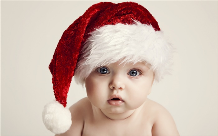Bebé de Navidad, lindo, sombrero Fondos de pantalla, imagen