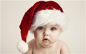 Bebé de Navidad, lindo, sombrero HD fondos de pantalla