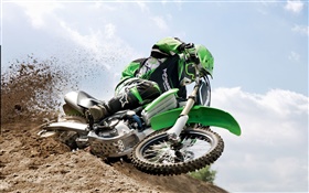 Kawasaki motocicleta, carreras, suciedad HD fondos de pantalla