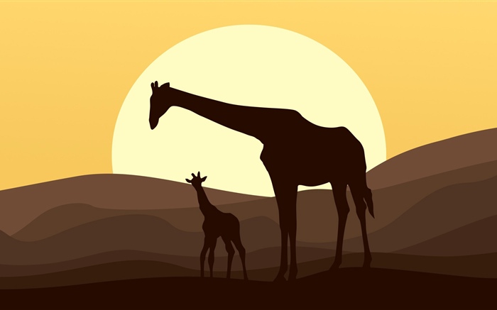 Vector, silueta, jirafa Fondos de pantalla, imagen