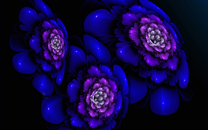 Flores azules abstractas, creativas Fondos de pantalla, imagen