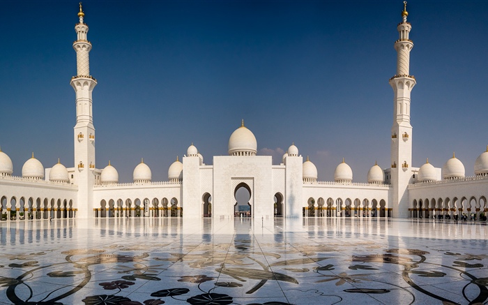 Abu Dhabi, mezquita Sheikh Zayed Grand, Emiratos Árabes Unidos Fondos de pantalla, imagen