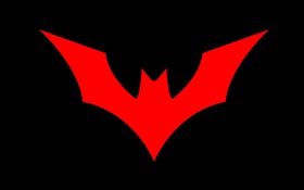 Logotipo de Batman rojo, fondo negro HD fondos de pantalla