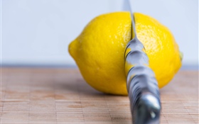Fruta, limón, cuchillo HD fondos de pantalla