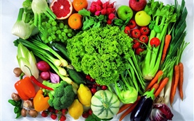 Muchos tipos de verduras y frutas. HD fondos de pantalla