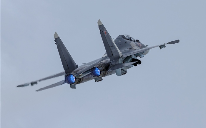 Avión Su-30SM, cielo Fondos de pantalla, imagen