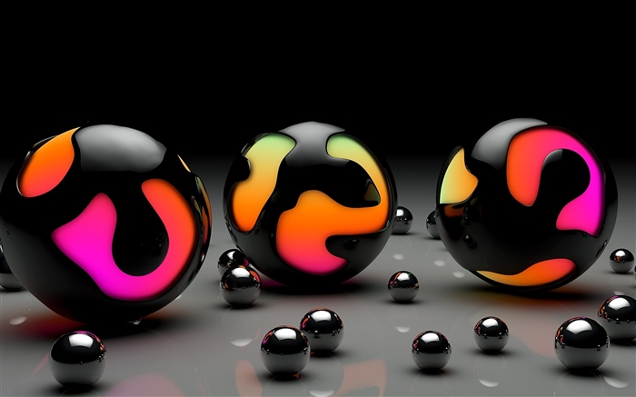 Bolas 3D, colores Fondos de pantalla, imagen
