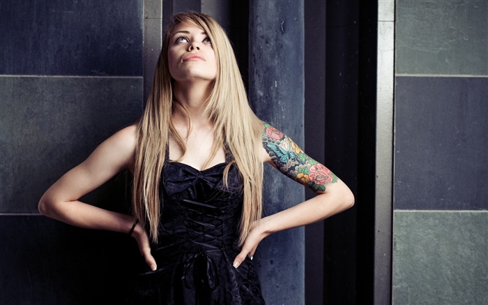 Chica rubia, tatuaje Fondos de pantalla, imagen