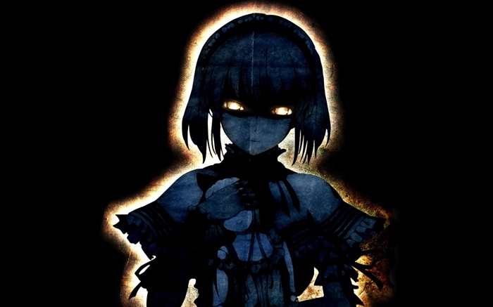 Fantasma anime girl, fondo negro Fondos de pantalla, imagen