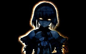 Fantasma anime girl, fondo negro HD fondos de pantalla