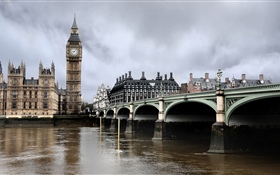 Londres, río, puente, Big Ben, Inglaterra HD fondos de pantalla