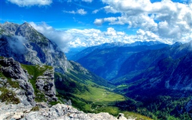 Montañas, Valle, paisaje hermoso de la naturaleza HD fondos de pantalla