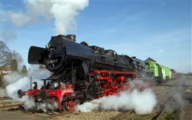 Viejo tren, humo, vapor HD fondos de pantalla