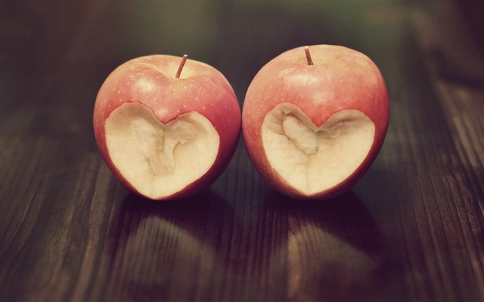 Dos manzanas amor corazon Fondos de pantalla, imagen