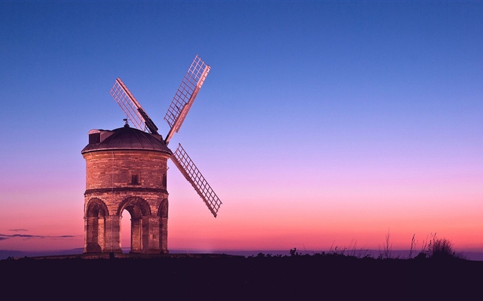 Molino de viento, puesta de sol Fondos de pantalla, imagen