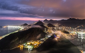 Brasil, noche, vista superior, ciudad, luces HD fondos de pantalla