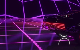 Cyberpunk 2077, líneas ligeras, coche HD fondos de pantalla