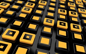 Cubos amarillos, diseño 3D HD fondos de pantalla